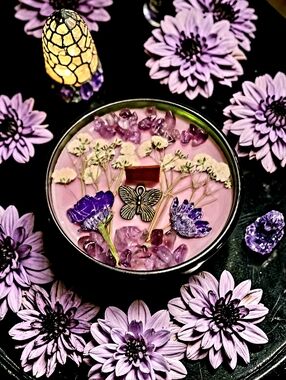 Hand Crafted , Wicked Worthy Wax, lavender fields 4 oz candle